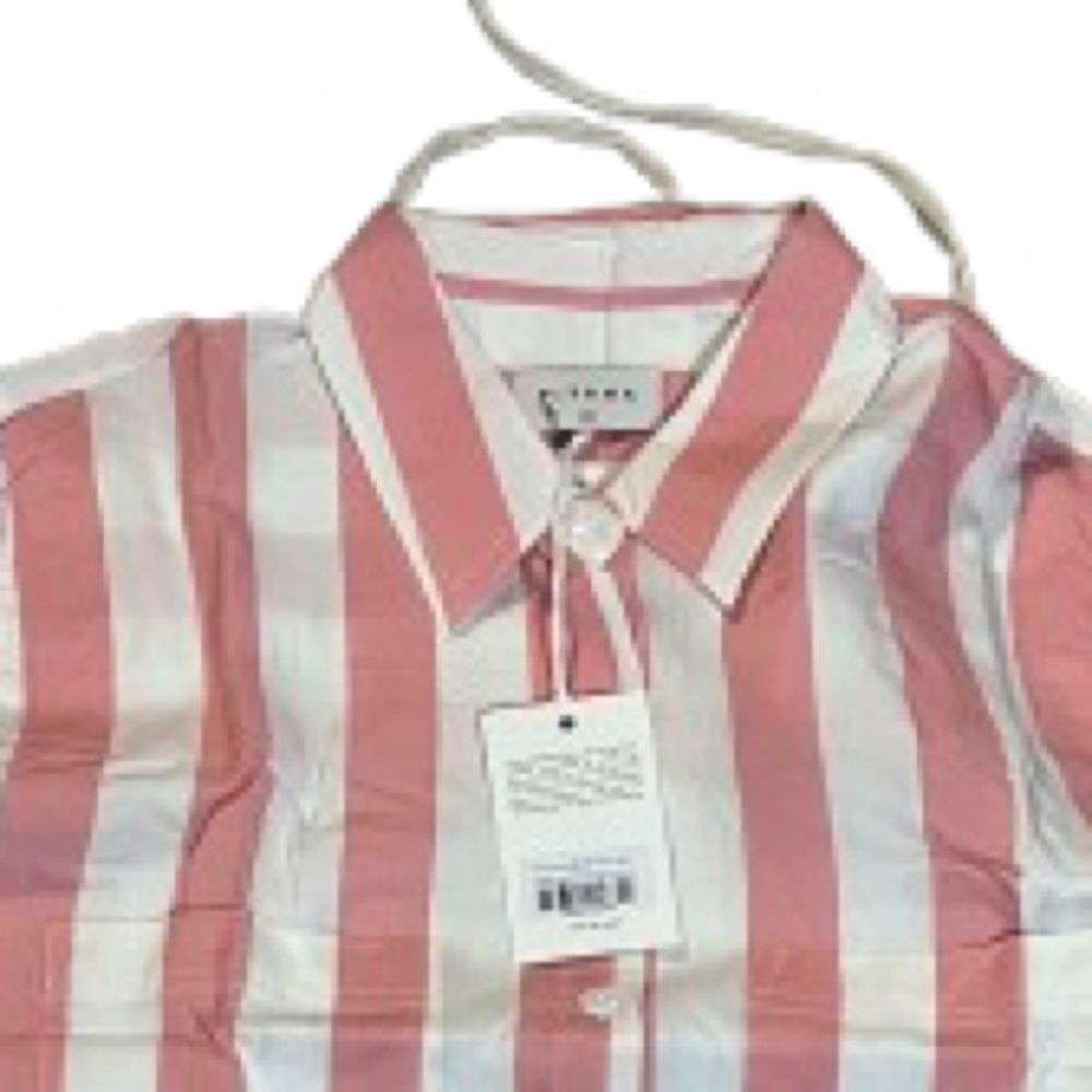 Striped Pink and White Women's Pajama Set - Picture 2 of 5
